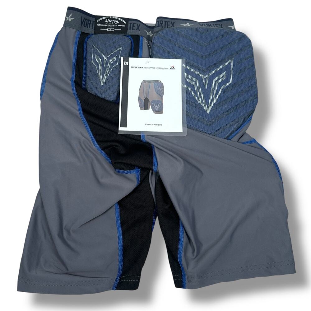 Alleson Vortex 5SIPG2 Integrated 5 Padded Football Girdle Mens Medium Gray‎ New